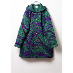 Vintage ABC Collection Purple Curved Three-Dimensional Flower Pattern Jacket M/L